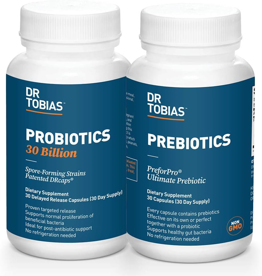 Dr. Tobias Probiotics 30 Δισεκατομμύρια & Πρεβιοτικά Υποστηρίζοντας Digestion & Gut Υγεία