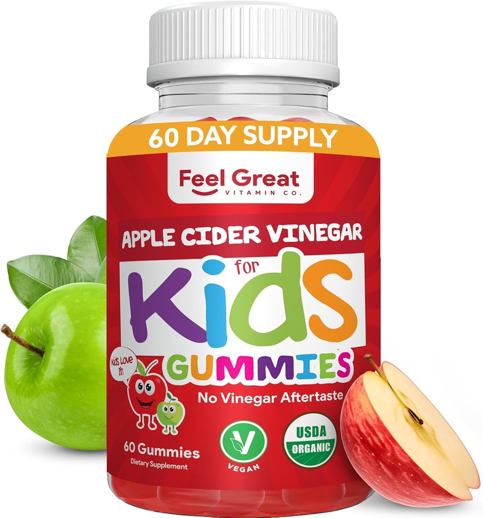 Organic Kids Apple Cider Vinegar Gummies by Feel Great Vitamins 