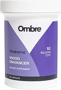 Ombre Mood Enhancer Probiotic Capsules, Promotes Memory, Healthy Sleep Patterns, and Gut Health, 30-Day Supply