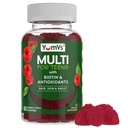 YUM-V'S Teen Multivitamin Gummies with Biotin & Antioxidants – Raspberry Flavor – Hair, Skin & Nails Support – Kosher Gummy Vitamins for Teen Boys & Girls Ages 12–17 – 60 Count