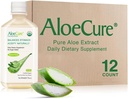 AloeCure USDA Organic Aloe Vera Juice Made Within 12 Hrs of Harvest - Pure Aloe Juice Natural Digestive Supplement to Support Digestion, Immune System and balanced Stomach Acidity, 12 x 500ml Μπουκάλια
