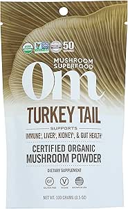 Om Mushroom Superfood Organic Turkey Tail Matrix σκόνη, 3,5 OZ