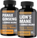 Nomost Korean Red Panax with Lions Mane Supplements with Ginkgo biloba for Healthy welbeing and Lifestyle.