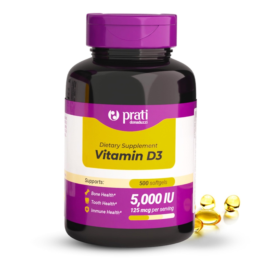 Βιταμίνη D3 5.000 IU – 500 Softgels – Υποστηρίζει το αμυντικό σύστημα, την υγεία των οστών και των μυών – Οικογενειακό μέγεθος