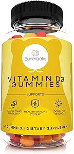 Premium Βιταμίνη D3 Gummies – Ισχυρή Βιταμίνη D Gummies να υποστηρίξει υγιή οστά, Mood & ανοσοποιητικό σύστημα – 2000 IU βιταμίνης D3 ανά υπηρεσία – 60 D3 Gummies