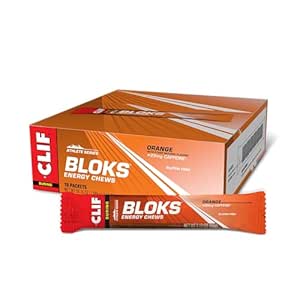 CLIF BLOKS - Πορτοκαλί Γεύση με καφεΐνη - Ενεργειακά μάσημα - Μη ΓΤΟ - Φυτικά Με βάση - Γρήγορο Καύσιμο για Ποδηλασία και Εκτέλεση - Γρήγορη Υδατάνθρακες και Ηλεκτρόλυτες - 2,12 oz. (18 Κόμης)