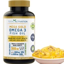 Ωμέγα 3 συμπλήρωμα ιχθυέλαιου – 2000mg με EPA DHA & βιταμίνη E – άψογο, τριπλή δύναμη Υποστήριξη για άνδρες και γυναίκες – 120 Easy Swallow Softgels