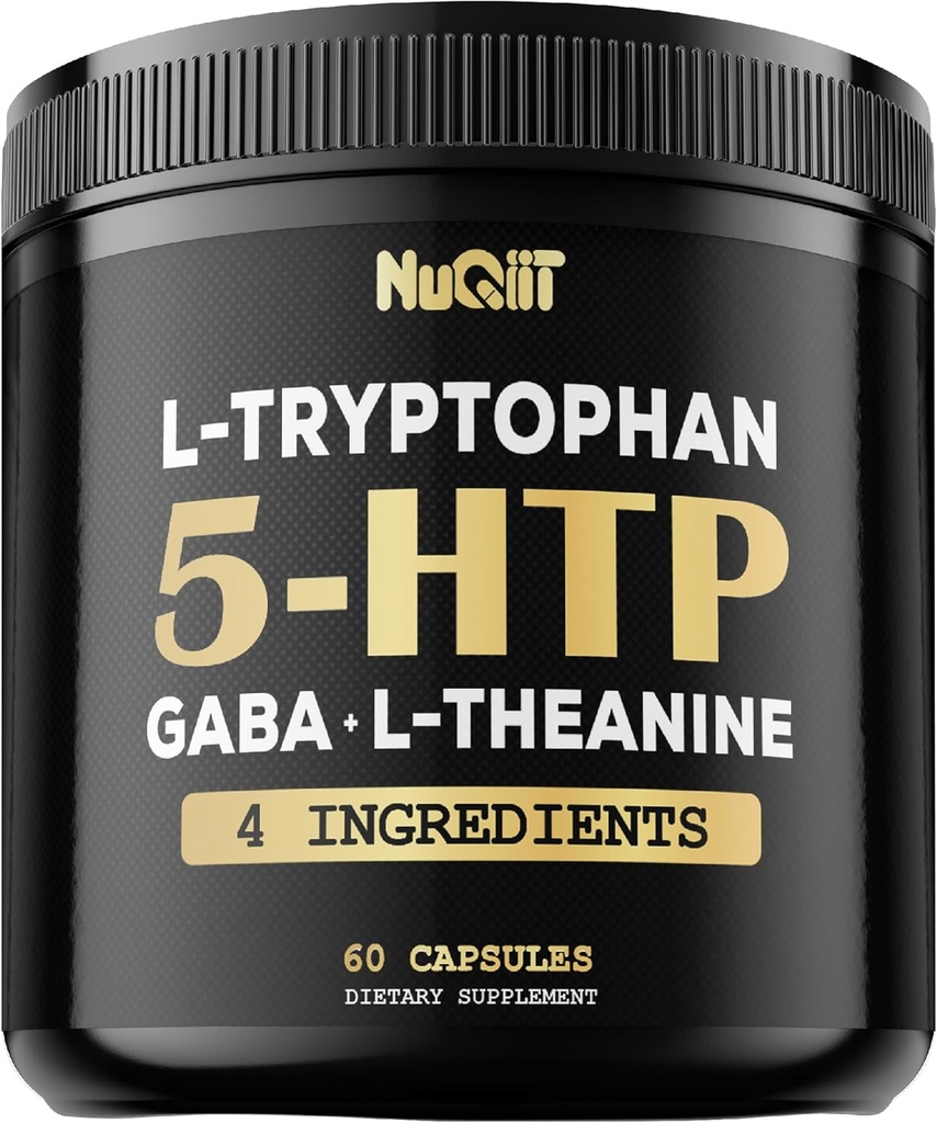 5 HTP 200mg GABA 500mg L-Θεανίνη 200mg L-Τρυπτοφάνη 100mg Συμπλήρωμα - Υποστήριξη Εγκέφαλος, Κυκλοφορία Υγεία, Συγκέντρωση & Αναπαύεται Καλά - 60 Κάψουλες για 1 Μήνα - 4in1 Premium Blend