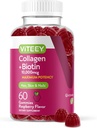 Viteey Collagen Gummies με Biotin Gummies για το δέρμα των μαλλιών και τα νύχια Βιταμίνες - Βιοτίνη και Collagen Συμπληρώματα για γυναίκες & άνδρες - Vegan, χωρίς γλουτένη – 60 Count
