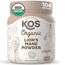KOS Organic Lion's Mane Powder - Φυσικό Notropic Superfood - Vegan Functional Mushroom, Plant Based, USDA Certified, Non-GMO, Soy & Gluten-Free - 104 Μερίδες