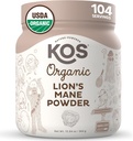 KOS Organic Lion's Mane Powder - Φυσικό Notropic Superfood - Vegan Functional Mushroom, Plant Based, USDA Certified, Non-GMO, Soy & Gluten-Free - 104 Μερίδες