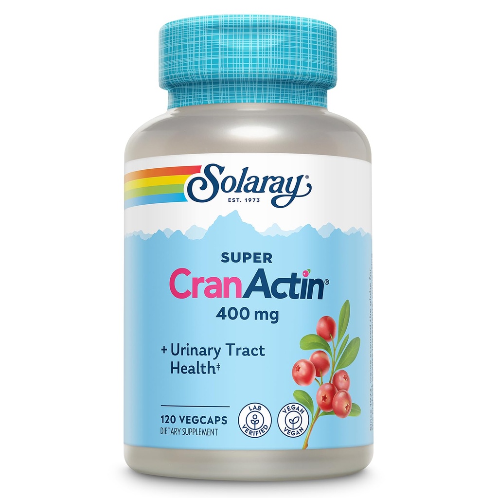 SOLARAY Super CranActin Cranberry Extract 400mg Υγιεινή ουρική υποστήριξη με προστιθέμενες βιταμίνες