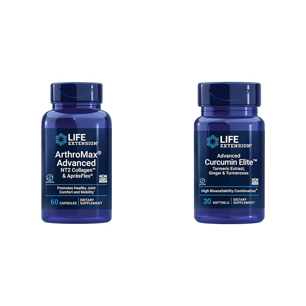 Επέκταση ζωής ArthroMax Advanced Joint Health Supplement with Collagen, Glucosamine & Curcumin Elite Turmeric, 60 Κάψουλες & 30 Softgels
