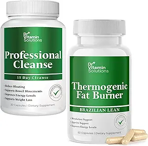 DR VITAMIN SOLUTIONS Professional Detox Cleanse and Thermogenic Fat Burner Bundle - Καθαρισμός 15 ημερών για τη διαχείριση βάρους, την υγεία των ούρων και την ανακούφιση από την αιμορραγία - 90 Caps