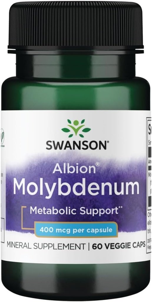 Swanson Albion Χηματοποιημένο Μολυβδαίνιο 400 mcg 60 Veg κάψουλες