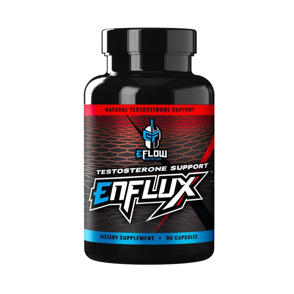 eFlow Nutrition Enflux Natural T Support with KSM-66 Ashwagandha - Συμπλήρωμα για την υποστήριξη Lean Body Mass για τους άνδρες και τις γυναίκες - Φενουgreek, DIM, Longjack & AstraGin - 90 κάψουλες (30 ημέρες προσφοράς)