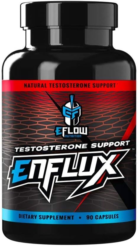 eFlow Nutrition Enflux Natural T Support with KSM-66 Ashwagandha - Supplement to Support Lean Body Mass for Men and Women - Fenugreek, DIM, Longjack & AstraGin - 90 Capsules (30 Day Supply)