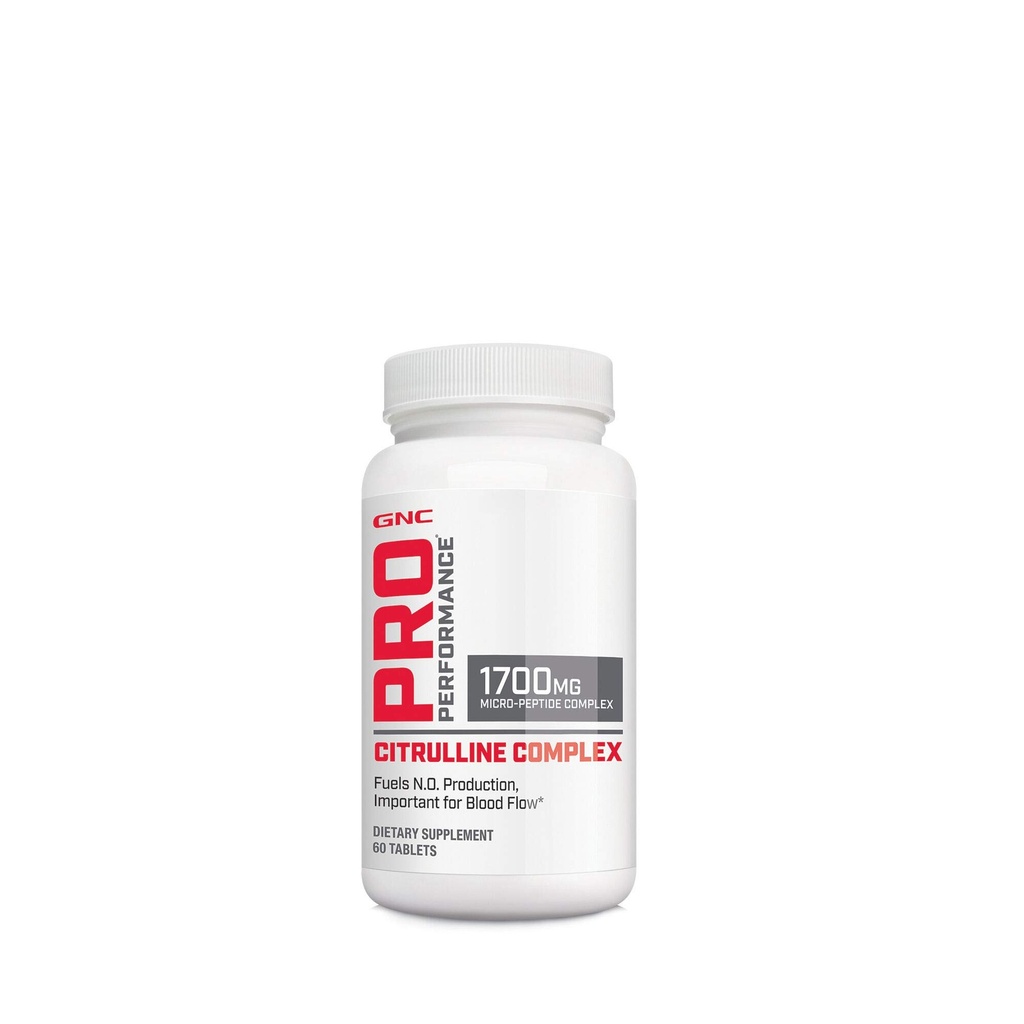 GNC Pro Performance Citrulline Complex 1700mg, 60 δισκία, Καύσιμα Παραγωγή Νιτρικού Οξειδίου για Υγιεινή Ροή Αίματος