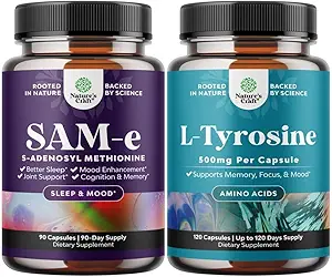 Δέσμη καθαρού SAM E συμπλήρωμα 150mg - Nootropic Same 150mg ανά υπηρεσία για την υποστήριξη μνήμης & εγκεφάλου και δωρεάν μορφή L Τυροσίνη 500mg για την υποστήριξη ψυχικής ενέργειας & εστίασης - Amino Acid Nootropic συμπλήρωμα