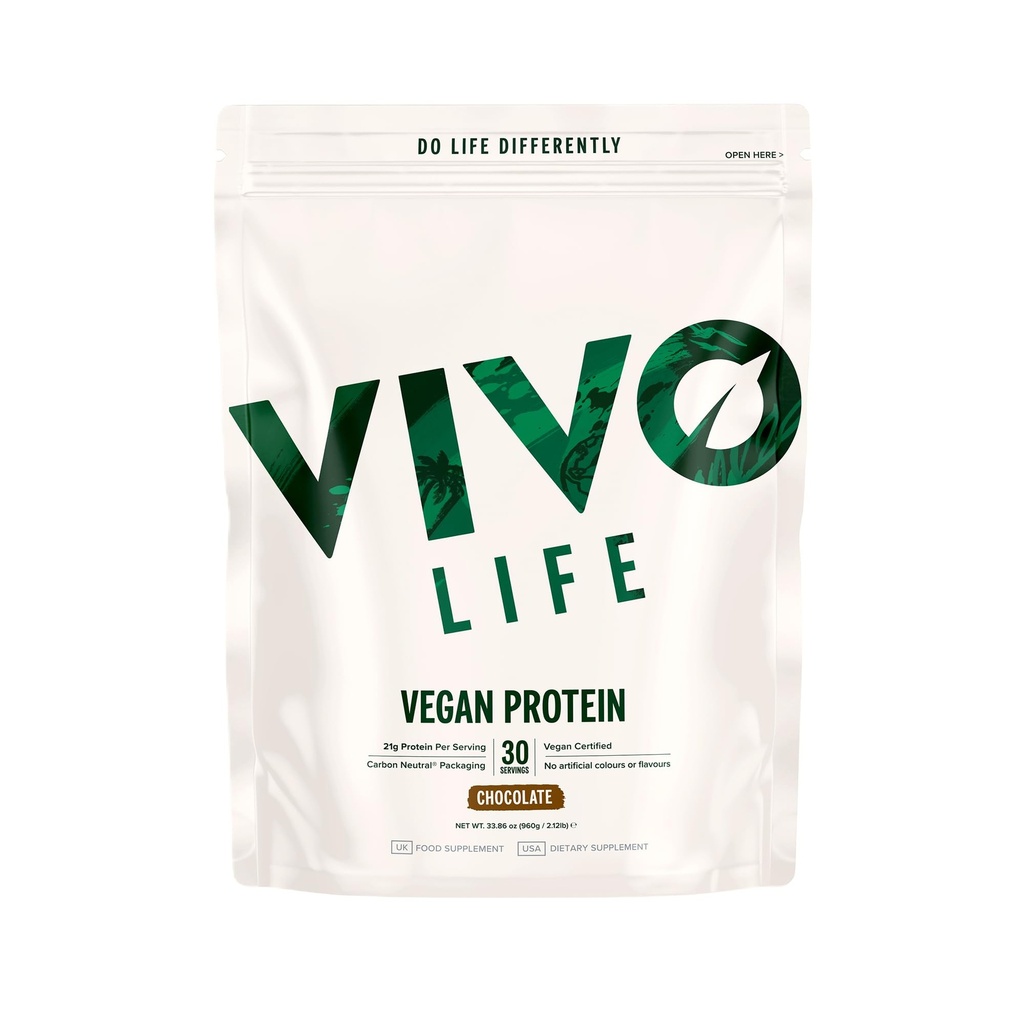 Vivo life Vegan Protein Powder | 21g Pea & Hemp, Plant Based Protein per Scoop | 30 Servings (31.7 oz, Vanilla)