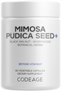 Codeage Organic Mimosa Pudica Σπόροι Κάψουλες - Mimosa Pudica Σπόροι συμπλήρωμα - Μαύρο Καρύδι, γαρύφαλλα, Vidanga, Neem, BioPerine - Όλα σε ένα - Ευαίσθητα Χάπια Φυτών - Μη ΓΤΟ & Vegan - 120 Κάψουλες