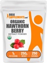 BulkSupplements.com Βιολογικό εκχύλισμα καρπού Hawthorn σε σκόνη - συμπλήρωμα καρπού Hawthorn - Herbal & Gluten Free, 1g ανά υπηρεσία, 250g (8.8 oz) (πακέτο του 1)
