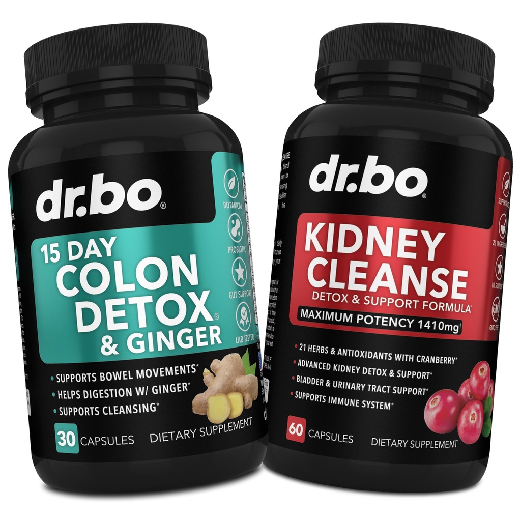 Καθαριστικό Κολόν Detox & Kidney Cleanse - 15 Ημέρα Καθαρίστε χάπια Colon με Ginger & Kidney Detox συμπλήρωμα υποστήριξης Cranberry - Bowel Movement Συμπληρώματα για Εντερική Στόμαχος Bloating Gut & Kidneys