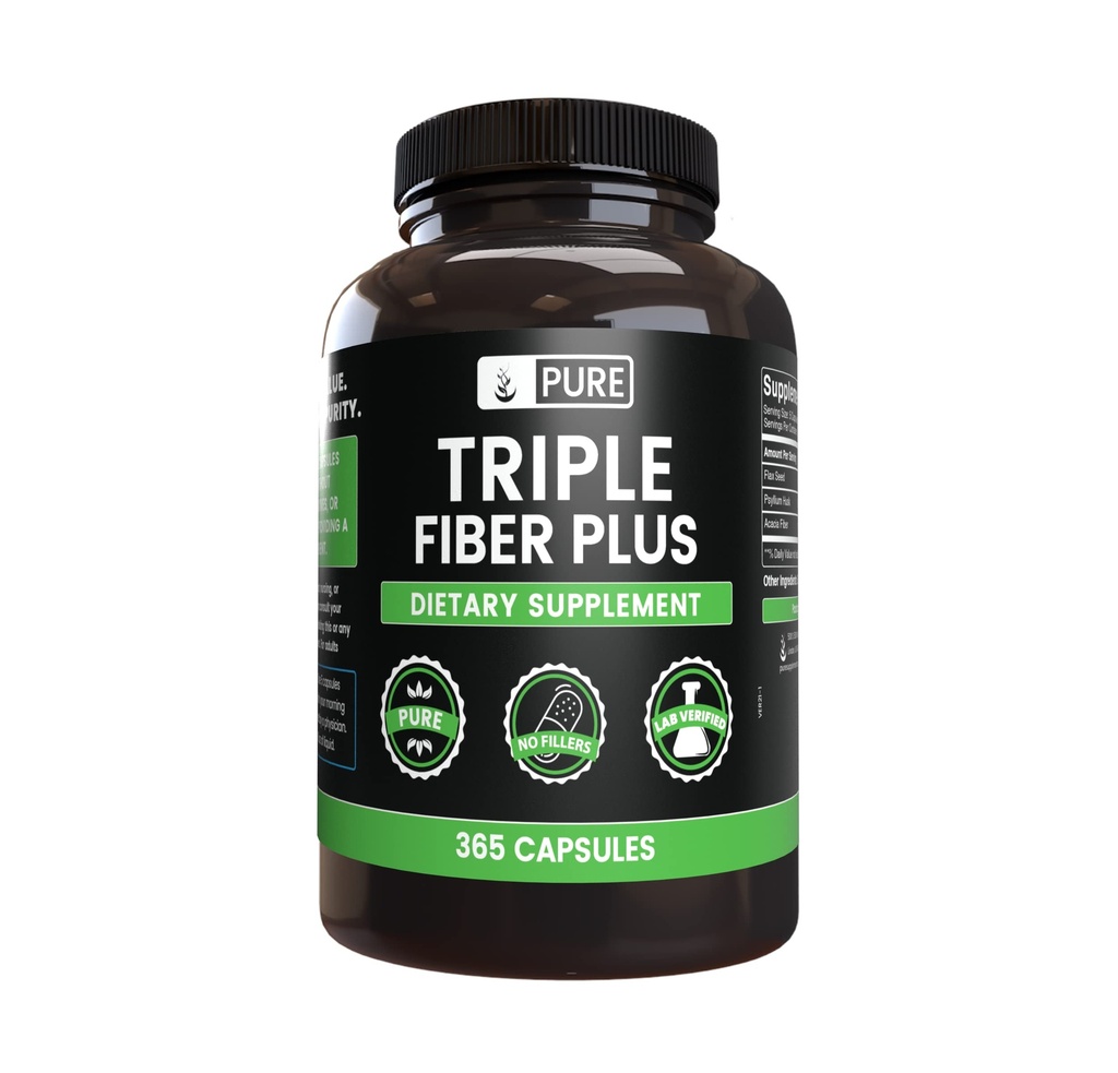 Αμιγώς πρωτότυπα συστατικά Τρίκλινο Fiber (365 κάψουλες) Δεν Μαγνήσιο ή Ρύζι Fillers, Πάντα καθαρό, Εργαστήριο Επαληθευμένο