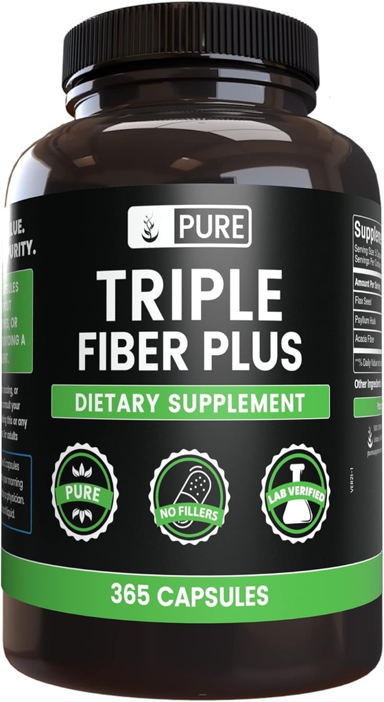 Αμιγώς πρωτότυπα συστατικά Τρίκλινο Fiber (365 κάψουλες) Δεν Μαγνήσιο ή Ρύζι Fillers, Πάντα καθαρό, Εργαστήριο Επαληθευμένο