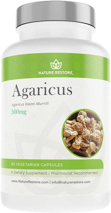 Nature Restore Agaricus Blazei Murill Extract Mushroom Supplement, 90 Capsules, 40% polysaccharides