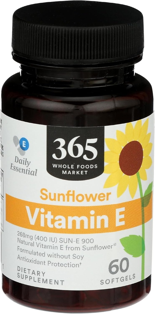 365 by Whole Foods Market, Sunflower Vitamin E, 60 ct