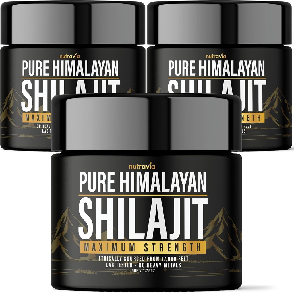 (3 Pack) Shilajit Καθαρή οργανική ρητίνη Ιμαλαΐων - Φυσικό αυθεντικό εργαστήριο δοκιμαστεί Φόρμουλα για άνδρες, γυναίκες - Χωρίς βαρέα μέταλλα - 600mg Max Strength with 85+ Trace Minerals Golden Grade Shilajit Συμπλήρωμα