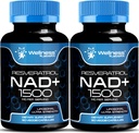 WELNESS LABSRX NAD συμπλήρωμα, 1500mg - Λιποσωμική NAD+ Συμπλήρωμα με ρεσβερατρόλη, NAD Plus Boosting - Υποστήριξη Κυτταρική Υγεία, Σταματίνα & Υγιεινή γήρανση - Κάψουλες Ultra Strength, ΗΠΑ Made - 2 Pack