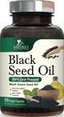 Black Seed Oil Softgels 1000mg - Premium Nigella Sativa Blackseed, Pure Natural Black Cumin Seed Oil & Antioxidant for Skin & Immune Support - Μη ΓΤΟ, Εμφιαλωμένο στο συμπλήρωμα ΗΠΑ - 120 Softgels
