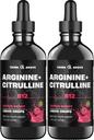 L-Arginine + L-Citrulline + B12 Liquid Drops, Citrus Berry Flavor, 2 fl oz, Pack of 2