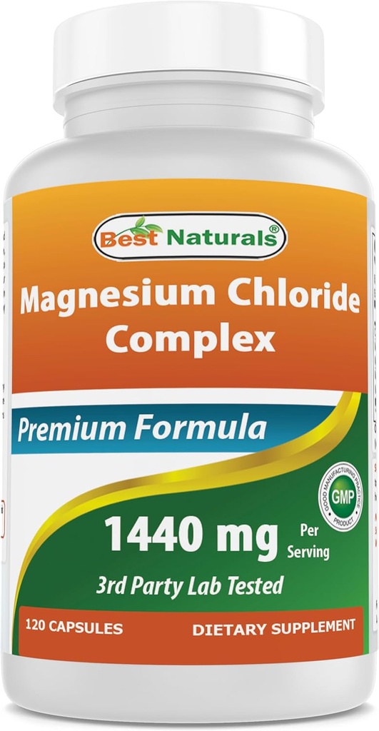 Best Naturals Χλωριούχο μαγνήσιο (Cloruro De Magnesio) Σύμπλεγμα 1440 mg ανά σερβιρίσματος - 120 κάψουλες