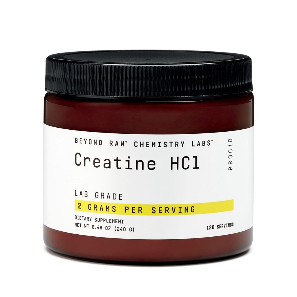 BEYOND RAW Science-backed Creatine HCl Powder, Lab Grade, για μυϊκή δύναμη και ανάπτυξη, παραγωγή ενέργειας, αθλητική απόδοση, Γνωστική υποστήριξη, Κυτταρική ενυδάτωση, 120 υπηρεσίες
