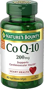 Το Nature's Bounty Co Q-10 200 mg Rapid Release Softgels υποστηρίζει την Καδιοαγγειακή Υγεία 80 Ea (πακέτο των 4)