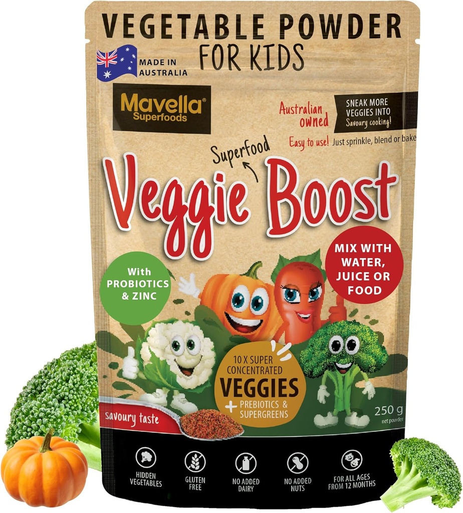 Φυτική σκόνη για τα παιδιά Veggie Boost Προβιοτικές ίνες Super Greens Pea Πρωτεΐνη θρεπτικό συμπλήρωμα Savoury Γεύση 8.82oz (250g)