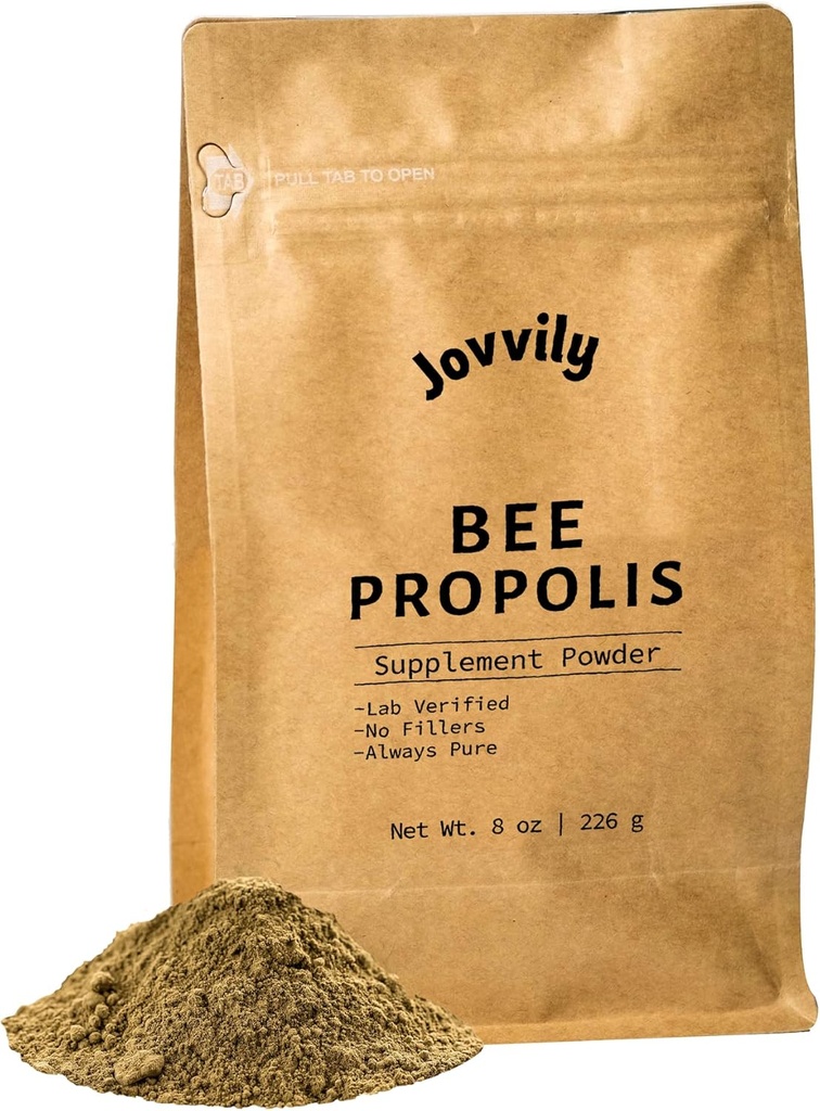 Bee Propolis Powder - 8 oz - Lab Επαληθευμένο - Πάντα καθαρό - Χωρίς πληρωτικά