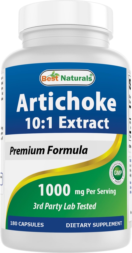 Best Naturals Artichoke Extract 1000 mg ανά σερβιρίσματος- 3ο Party Lab Tested - 180 κάψουλες