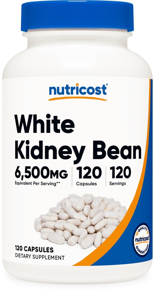 Nutricost White Kidney Bean Extract 120 Capsules for 120 Servings Per Bottle - Vegetarian Caps, Gluten Free and GMO Free