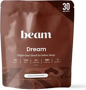 Beam Dream Sleep Powder, L-Θεανίνη, Apigenin, Reishi και Μαγνήσιο, Third Party Tested Natural Sleep Aid & Sleep Supplement for Deep Sleep, Relaxation and Recovery, Natural Sleep Support, 30 Services