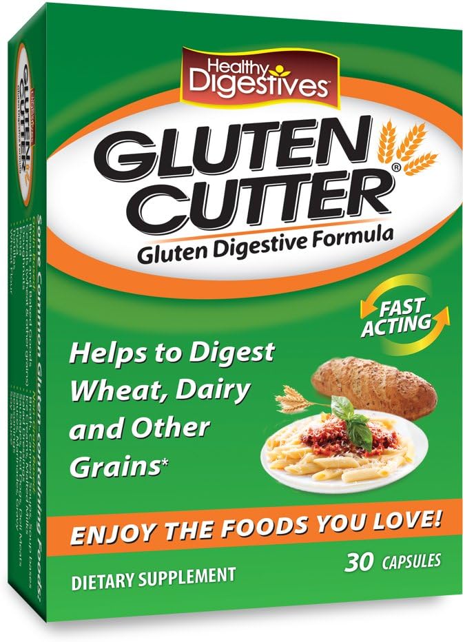 Healthy Digestives Gluten Cutter Enzyme Formula - Βοηθά στη βελτίωση των σωμάτων σας Gluten Digestion και να βοηθήσει στο σπάσιμο του σιταριού, γαλακτοκομικά και άλλα σιτηρά - κάψουλες - 30 εξυπηρετούν