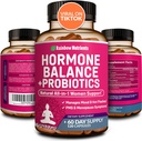 Hormone Balance + Probiotics for Women- Natural Menopause Relief, Weight Management, Bloating, Hot Flashes, PMS | Organic Maca, Chasteberry, Dong Quai & Black Cohosh | Non GMO |120 V Capsules