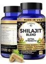 Lunakai USA Made Pure Shilajit Κάψουλες με Ashwagandha, Rhodiola & Cordyceps - Extra Strength Shilajit Extract για άνδρες & γυναίκες, 60ct