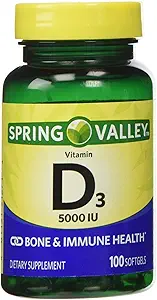 Spring Valley - Βιταμίνη D-3 5000 IU, 100 Softgels