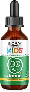 BIORAY Kids NDF Focus, Εσπεριδοειδή - 2 fl oz - Υποστηρίζει Γνωστική λειτουργία, ενισχύει την σαφήνεια και προωθεί σταθερά επίπεδα ενέργειας - μη-GMO, χορτοφάγοι, χωρίς γλουτένη - 1-2 μηνών προμήθεια