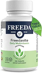 Freedavite Tiny Tablet - Μέτρια πολυβιταμίνη για άνδρες και γυναίκες - Βιταμίνη Α, C, D, E, B1, B2, B6, B12, Βιοτίνη, Ασβέστιο, Ψευδάργυρος, Σίδηρος, Μαγνήσιο, Μαγγάνιο, Χαλκός, Σελήνιο, Ιώδιο - 100 Count