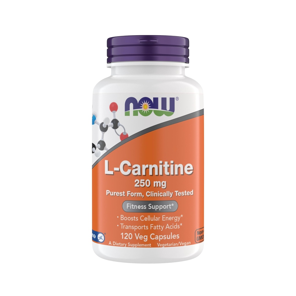 Τώρα Συμπληρώματα, L-καρνιτίνη 250 mg, Purest Form*, Amino Acid*, Fitness Support*, Μεταβολική Υποστήριξη 120 κάψουλες χορτοφάγων, Χωρίς γλουτένη, Vegan, Kosher, Μη ΓΤΟ